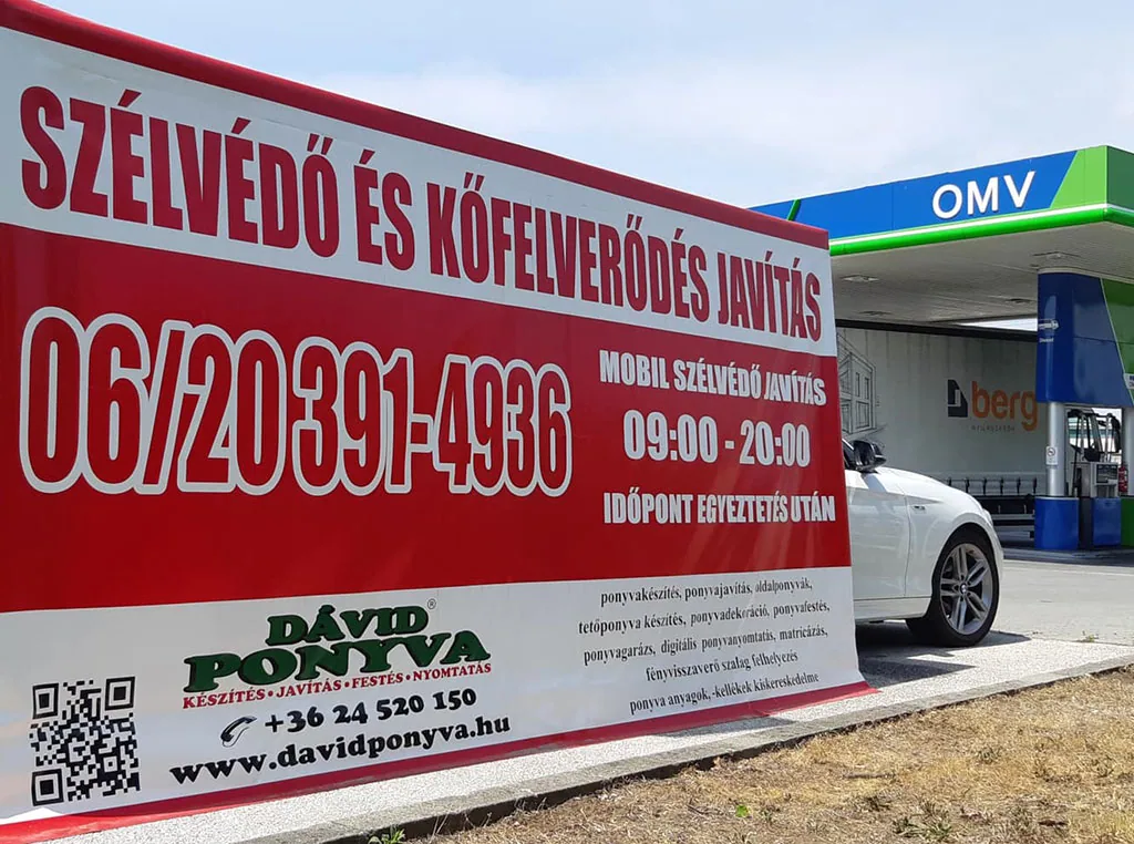 Dr.Glass szélvédőjavítás Esztergomban, a Kesztölci úti OMV kútnál